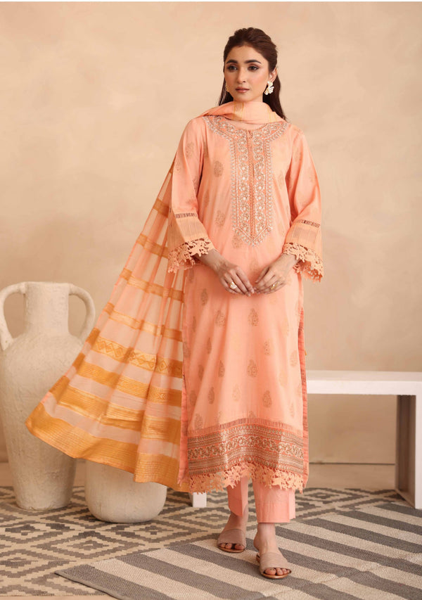 EMBROIDERED LAWN WHIT JACQUARD LAWN DUPATTA KV-24 JH-588