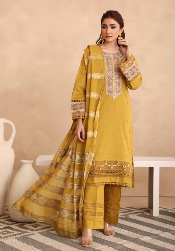 EMBROIDERED LAWN WHIT JACQUARD LAWN DUPATTA KV-24 JH-586