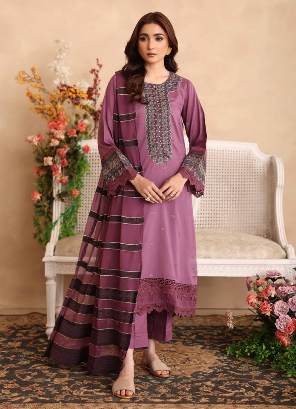 EMBROIDERED LAWN WHIT JACQUARD LAWN DUPATTA KV-24 JH-582