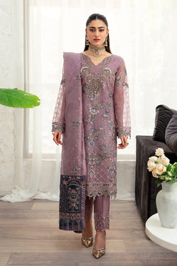 MANHAL ORGENZA DRESS BY RAMSHA KV10-M-1005