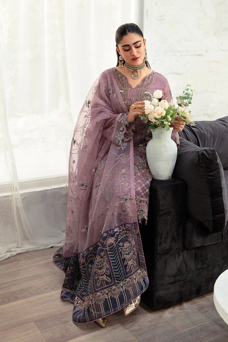 MANHAL ORGENZA DRESS BY RAMSHA KV10-M-1005