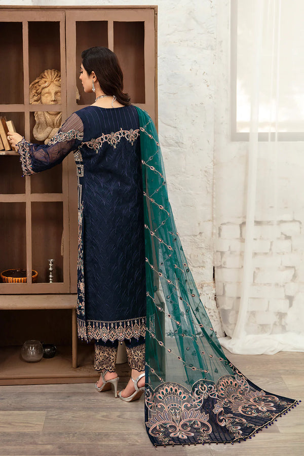 MANHAL ORGENZA DRESS BY RAMSHA KV10-M-1009