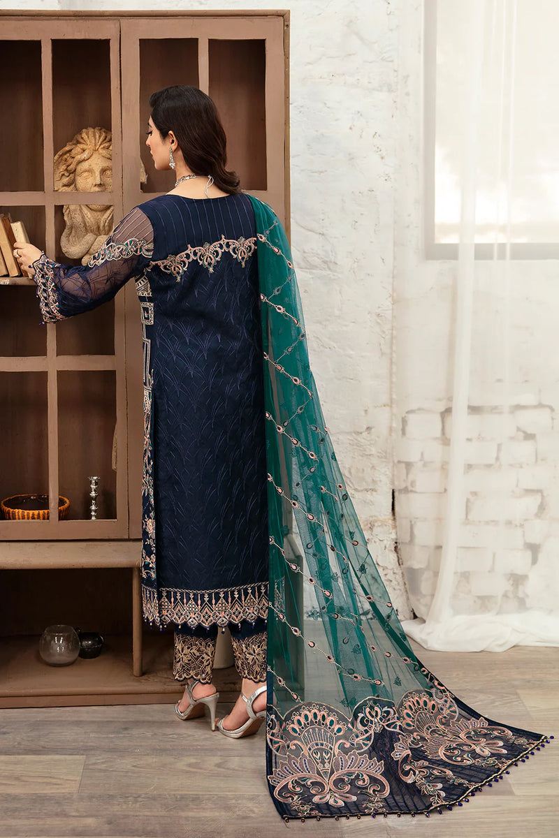 MANHAL ORGENZA DRESS BY RAMSHA KV10-M-1009