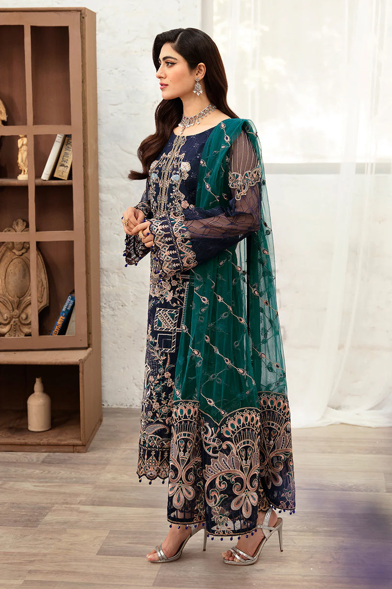 MANHAL ORGENZA DRESS BY RAMSHA KV10-M-1009