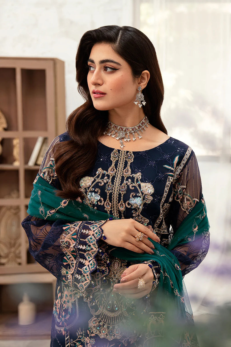 MANHAL ORGENZA DRESS BY RAMSHA KV10-M-1009