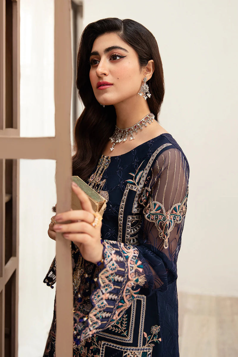 MANHAL ORGENZA DRESS BY RAMSHA KV10-M-1009