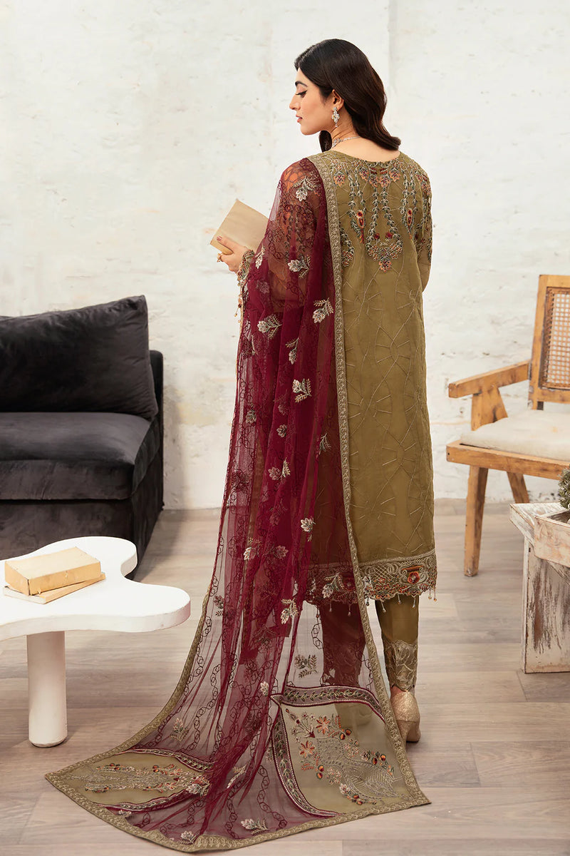 MANHAL ORGENZA DRESS BY RAMSHA KV10-M-1010