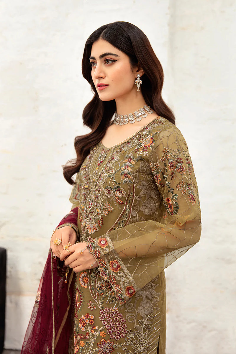 MANHAL ORGENZA DRESS BY RAMSHA KV10-M-1010