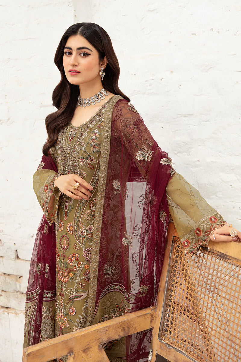 MANHAL ORGENZA DRESS BY RAMSHA KV10-M-1010