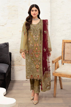 MANHAL ORGENZA DRESS BY RAMSHA KV10-M-1010