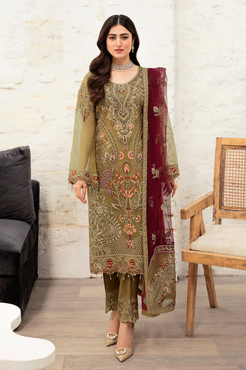 MANHAL ORGENZA DRESS BY RAMSHA KV10-M-1010