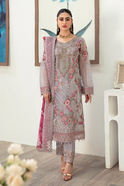 MANHAL ORGENZA DRESS BY RAMSHA KV10-M-1008