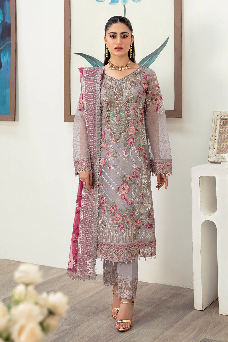 MANHAL ORGENZA DRESS BY RAMSHA KV10-M-1008