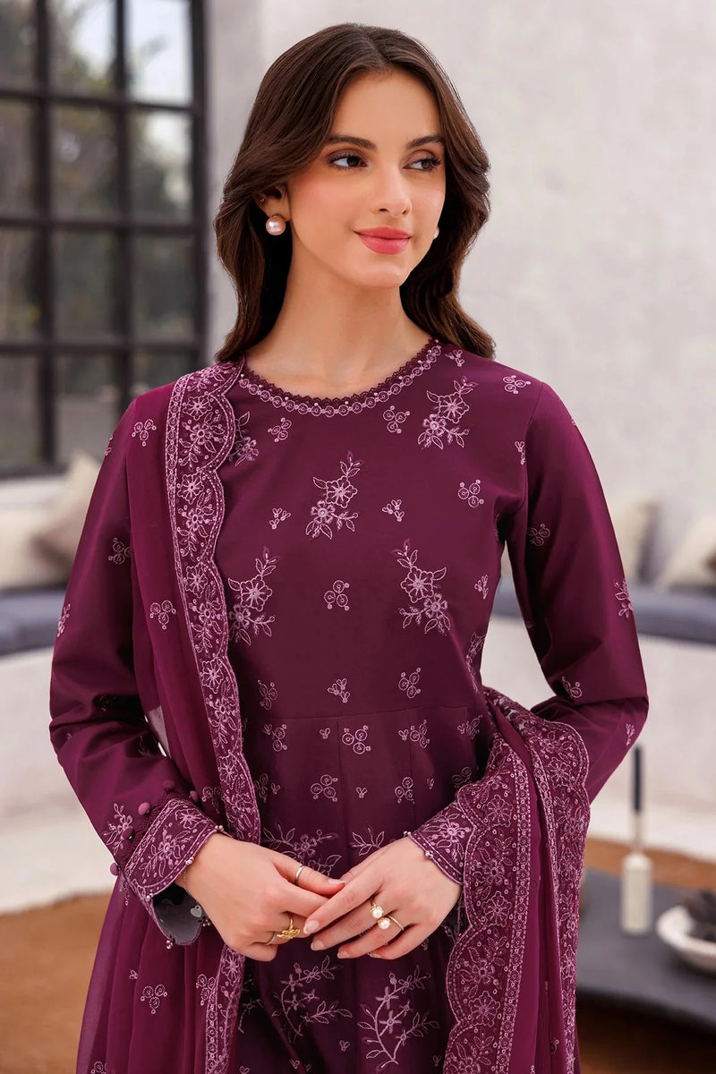 BEAUTIFUL BAHAR LAWN BY FARASHA 01-REGAL PLUM