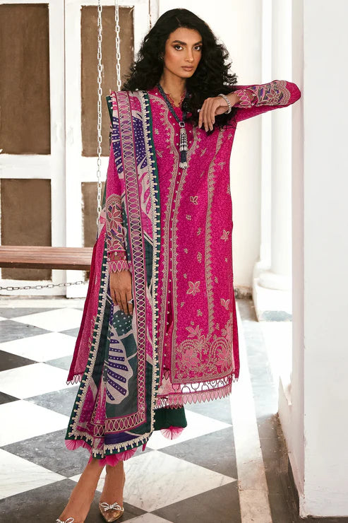 EMBROIDERED LAWN BY JAZMIN KV23-02-BRIGHT FUCHSIA